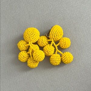 Yellow Beaded Statement Earrings